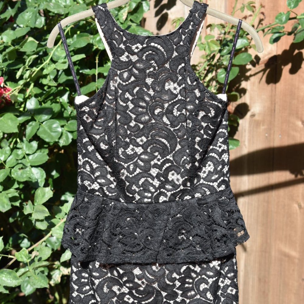 Black Lace Peplum Dress